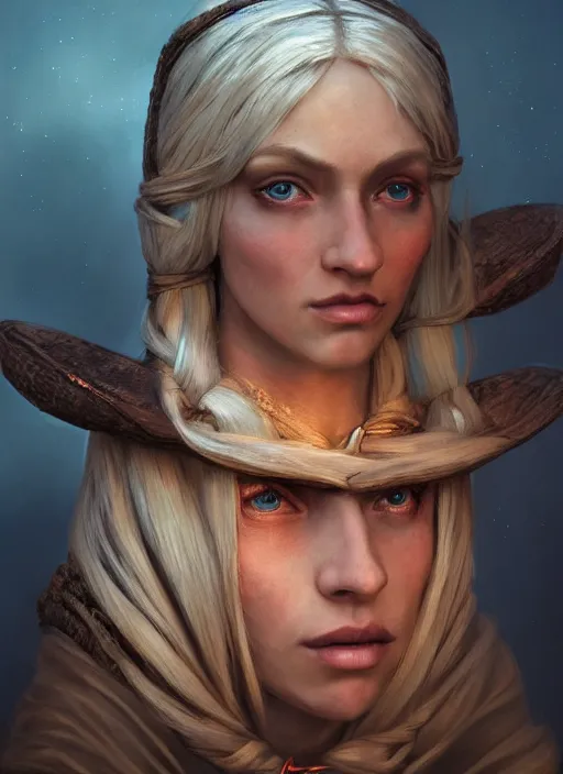 Image similar to blonde peasant woman, fantasy, medieval, vivid colors, fantasy, elegant, concept art, sharp focus, beautiful face!!, digital art, hyper - realistic, 4 k, unreal engine, highly detailed, hd, dramatic lighting by brom, trending on artstation