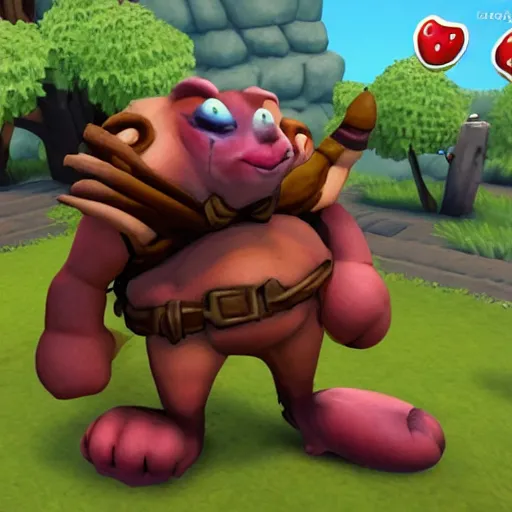 Image similar to shortstack video game character, impish