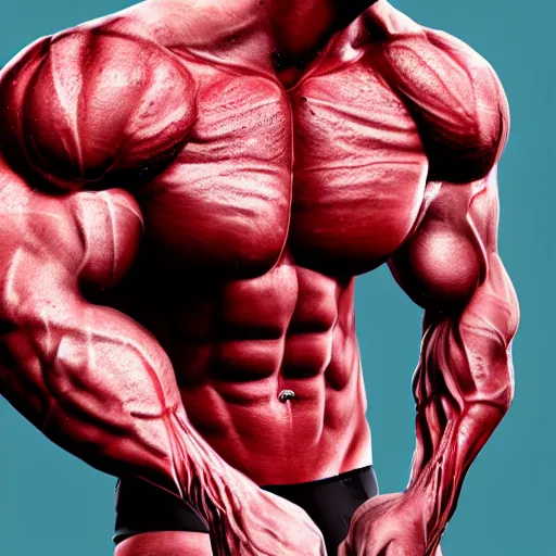 Image similar to diglit with a strong giant body, vascular and sweating, cinematic, ultra realistic