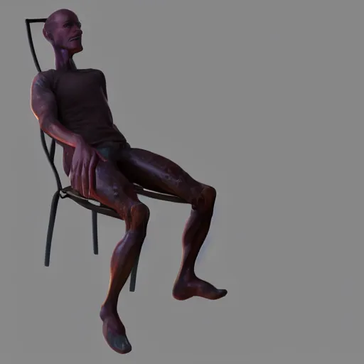 Image similar to chair with human legs instead of legs, hyperrealistic render, highly detailed, 4k, artstation