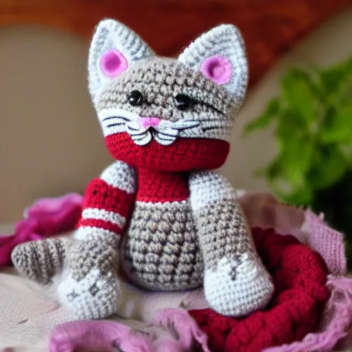 Prompt: crochet kitten