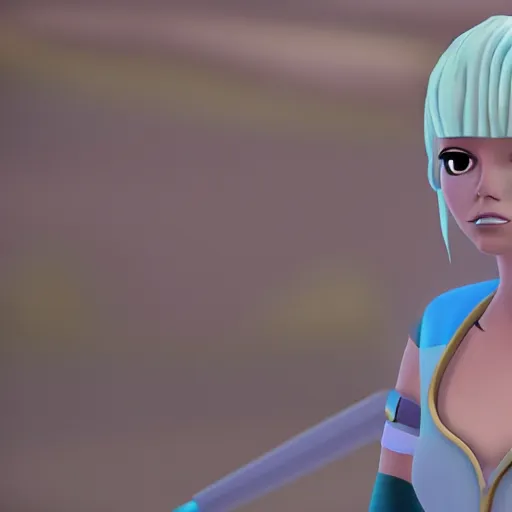 Prompt: Princess 'Kida' Kidagakash, in the Clone Wars, 3D animation, 4k,