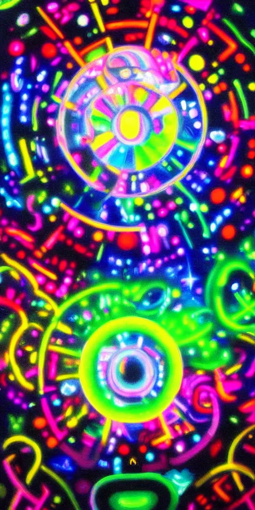 Prompt: a beautiful painting of a stargate by takashi murakami 8 k particulate neon light film grain