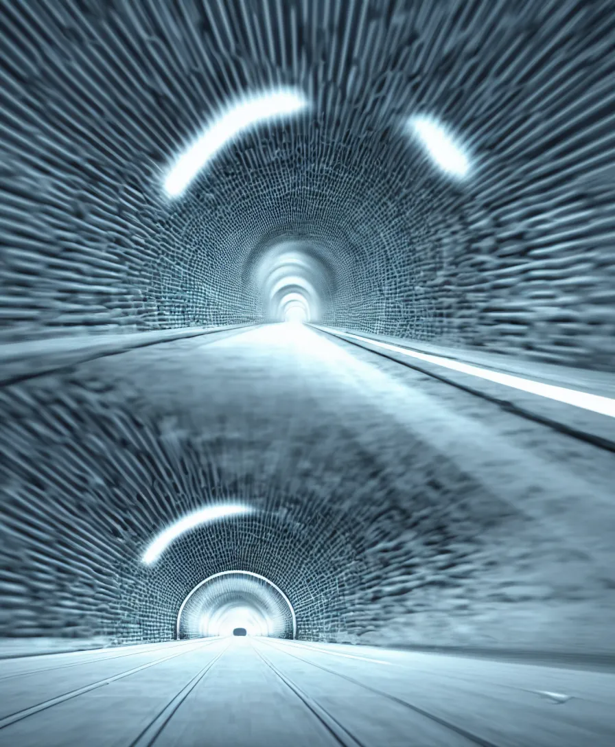 Image similar to highly detailed photo of high speed air moving in futuristic tunnel experiment, 3 d render, hyper realistic, concept art, 8 k detail post - processing