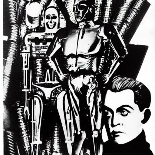 Prompt: cyborg of fritz lang's metropolis, litography by andy warhol