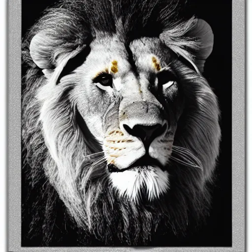 Prompt: Portrait photo of lion Aslan