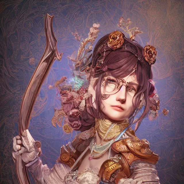 Image similar to the portrait of neutral good colorful female cleric bard as absurdly beautiful, gorgeous, elegant, skinny young gravure idol, an ultrafine hyperdetailed illustration by kim jung gi, irakli nadar, intricate linework, sharp focus, bright colors, octopath traveler, final fantasy, unreal engine 5 highly rendered, global illumination, radiant light, detailed and intricate environment