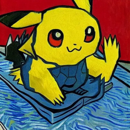 Image similar to Van Gogh painting of a Pokémon