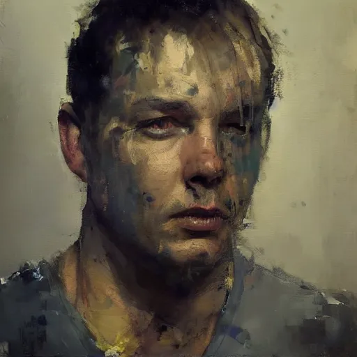 Image similar to face protrait of doug stanhope, jeremy mann painting