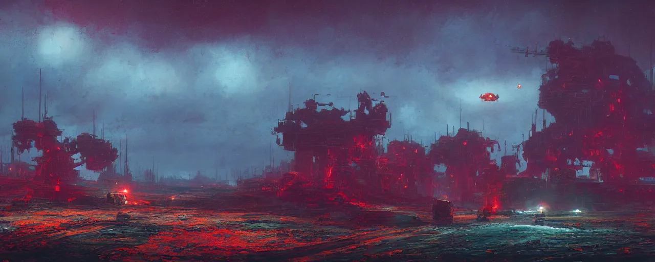 Image similar to ” otherwordly depressing landscape radioactive desolate wasteland, [ cinematic, detailed, epic, widescreen, opening, establishing, mattepainting, photorealistic, realistic textures, octane render, art by paul lehr ] ”