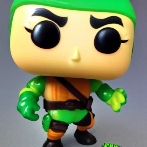 Prompt: Funko pop of a ninja turtle