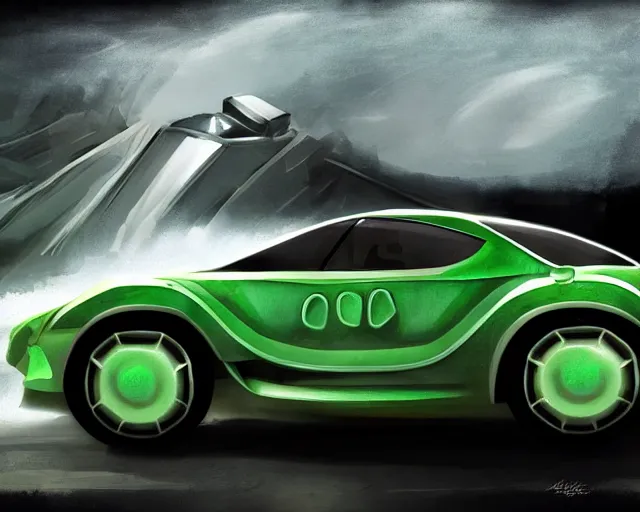 Prompt: car design in the style of yoda, amazing concept art, award - winning photorealistic illustration hdr 8 k