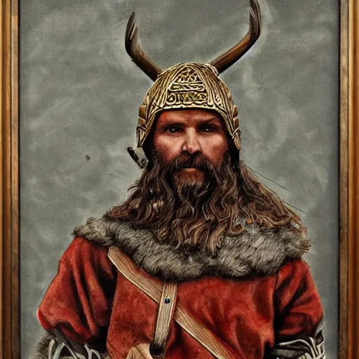 Prompt: a Viking painted by Heraldo Ortega, highly detailed