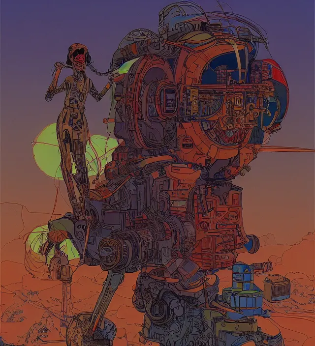 Image similar to atompunk / decopunk powered in the style of jean giraud in the style of moebius trending on artstation deviantart pinterest detailed realistic hd 8 k high resolution