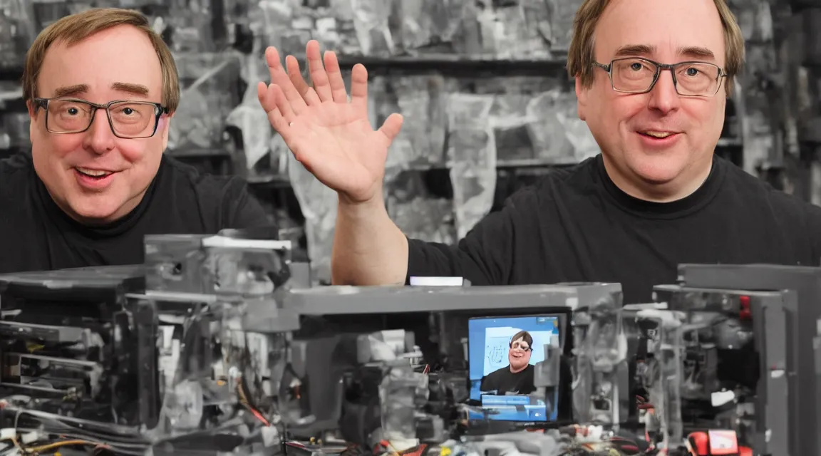 Image similar to vinil scale figure of Linus Torvalds, photo product