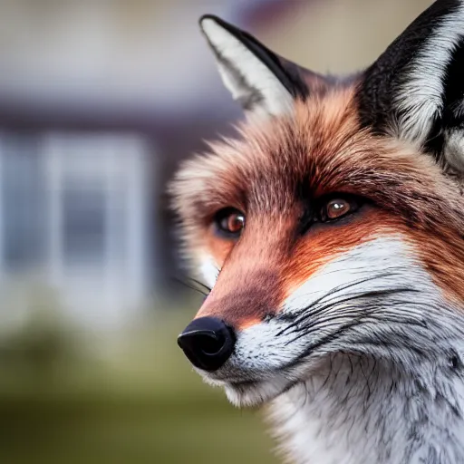 Image similar to Closeup of Fox dressed in a modern American soldier uniform, 85mm f/1.4