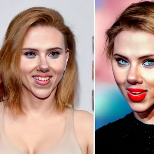 Image similar to hamster with the face face face face of scarlett johansson, scarlett johanssons face on a hamster