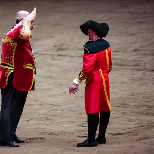 Prompt: photo of count hasimir fenring watching a salusan bullfight