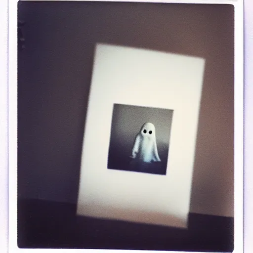 Image similar to picture of a ghost, polaroid, low quality