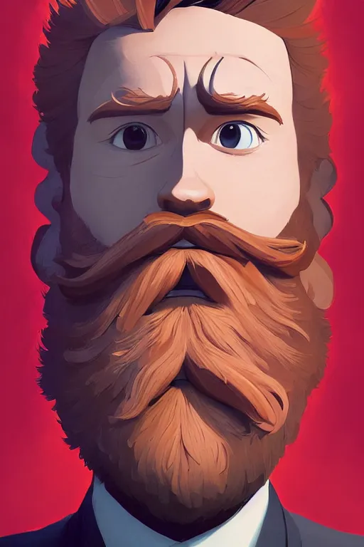 Image similar to face icon stylized minimalist portrait of a respectable dignified 3 0 ish pentecostal preacher with kind eyes and red beard and hair, loftis, cory behance hd by jesper ejsing, by rhads, makoto shinkai and lois van baarle, ilya kuvshinov, rossdraws global illumination