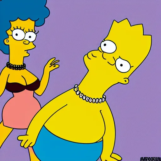 Image similar to kim kardashian in the simpsons super high quality 4k HD