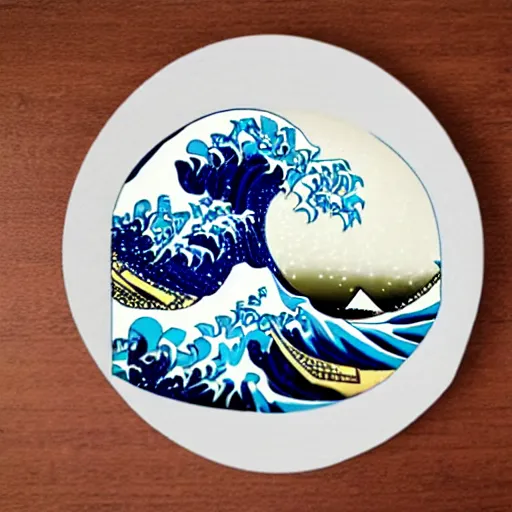 Image similar to The Great Wave as a bowl of ramen,