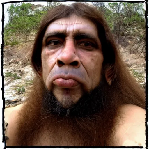 Image similar to a selfie by a neanderthal