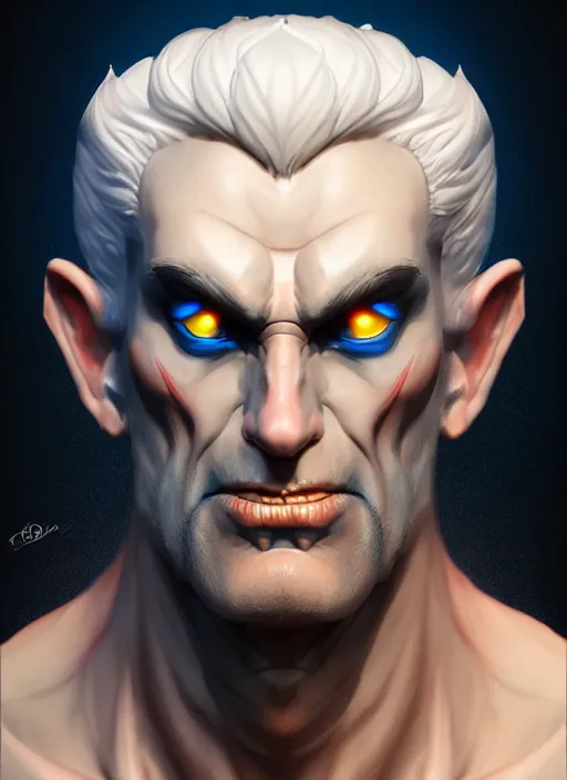 Image similar to the god hades, male, portrait, sharp focus, digital art, concept art, dynamic lighting, subsurface scattering, photoreal, trending on artstation, by emylie boivin, artgerm and rossdraws