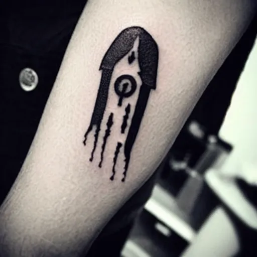 Image similar to A ghost tattoo, minimalistic, simplistic,
