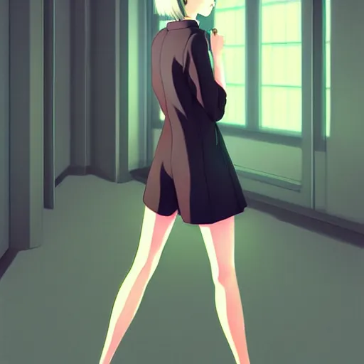 Prompt: elegant girl in urban outfit, digital painting, fan art, pixiv, by Ilya Kuvshinov, by Studio Ghibli