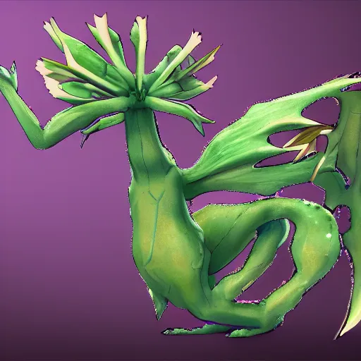 Image similar to a pokemon that looks like a dionaea muscipula, digital art. trending on art station, unreal engine.