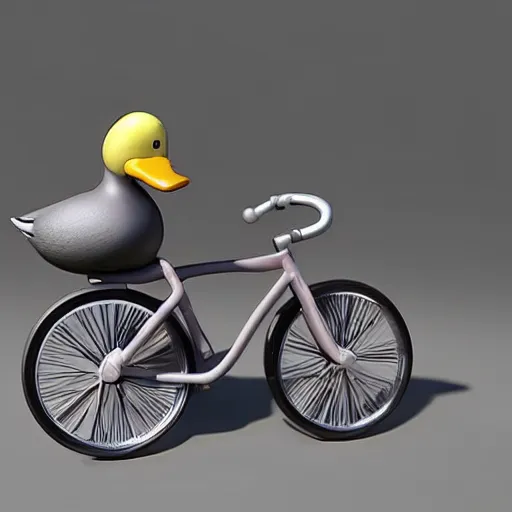 Prompt: a duck riding a bike, octane render