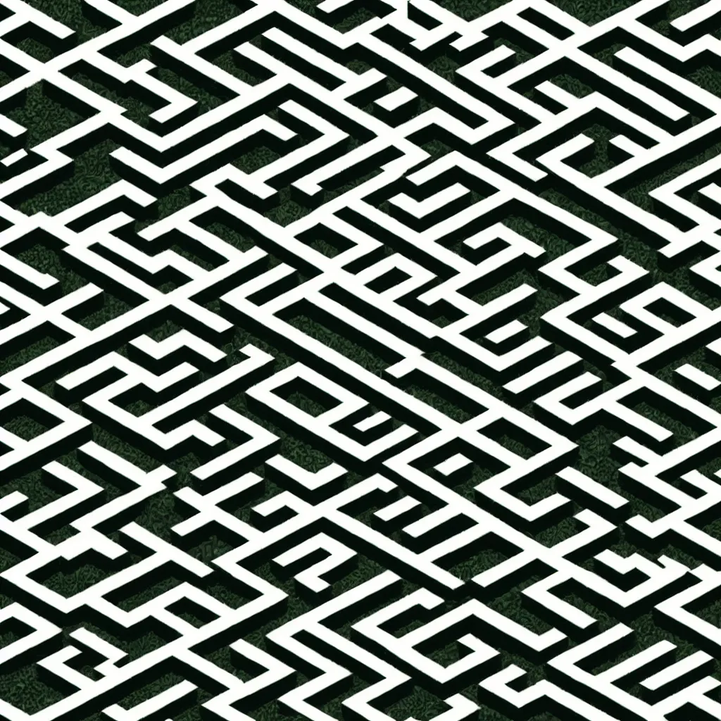 Prompt: wimmelbilder maze made of hedge maze labyrinth, isometric, very sharp, high contrast