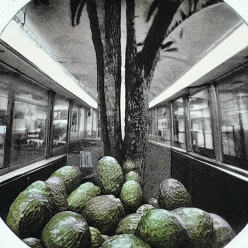 Prompt: “a city inside an avocado, Polaroid photograph”