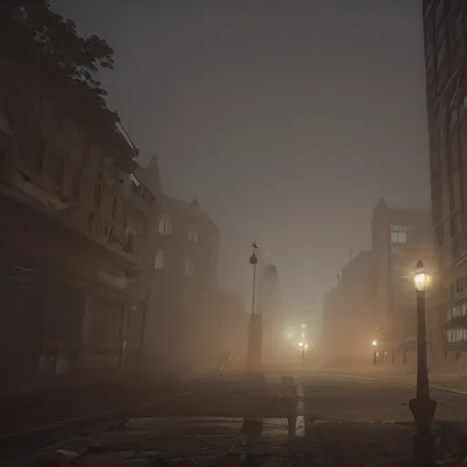 Prompt: a city hewn from meat and bones, night time, foggy, eerie lighting, 4k, unreal engine, artstation, photorealistic