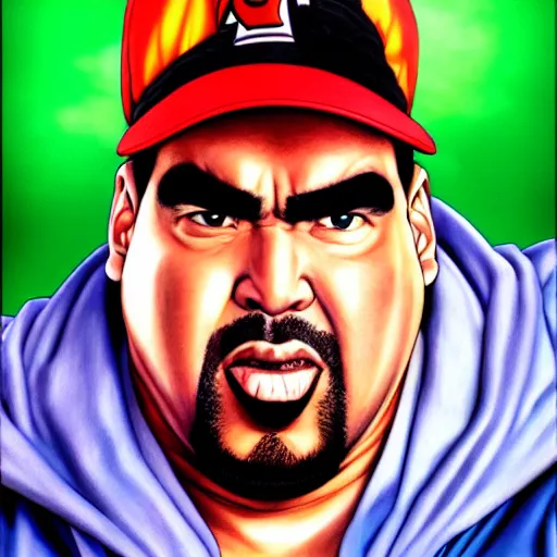 Image similar to ultra realistic portrait painting of big pun, art by akira toriyama, 4 k, dragon ball artstyle, cel shaded, highly detailed, epic lighting