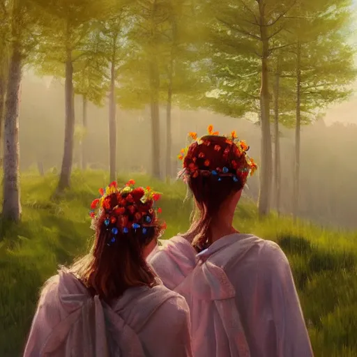 Image similar to midsommar 6, oil painting, ultradetailed, artstation, ultradetailed, digital painting, ultradetailed