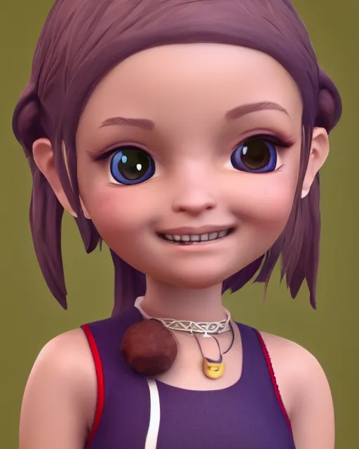 Realistic version of Vanellope von Schweetz, high, Stable Diffusion