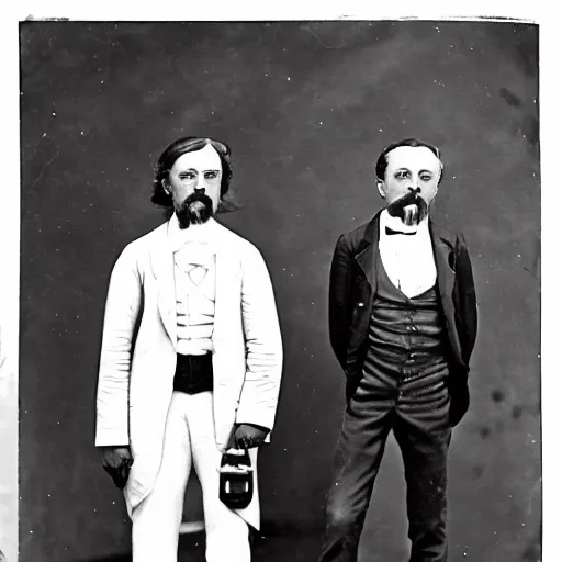 Image similar to photo of rick and morty, 1 8 8 0 s style.