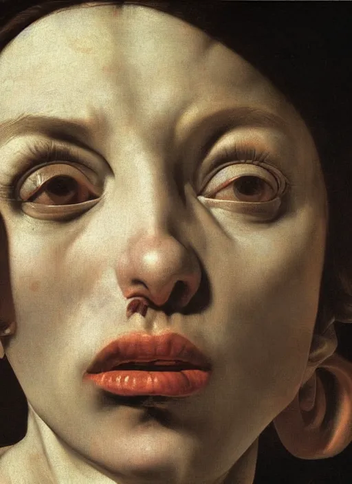 Image similar to artificial consciousness, detailed, hyperrealism, by Caravaggio,