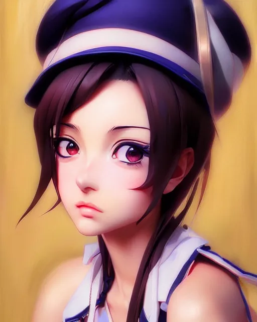 Image similar to portrait Anime as Jolyne Cujoh girl cute-fine-face, pretty face, realistic shaded Perfect face, fine details. Anime. realistic shaded lighting by Ilya Kuvshinov Giuseppe Dangelico Pino and Michael Garmash and Rob Rey