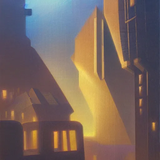 Image similar to futuristic cyberpunk gormenghast, volumetric light, oil on canvas