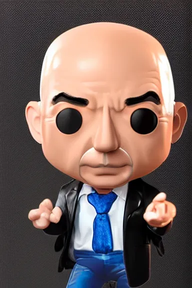 Image similar to “ very very highly detailed photorealistic jeff bezos funko pop, studio lighting and shading, 8 k, award - winning crisp details ”