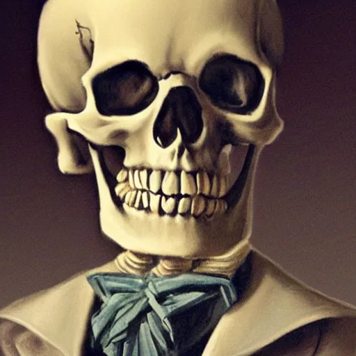 Image similar to a skeleton president, american, portrait, epic, skeleton, president