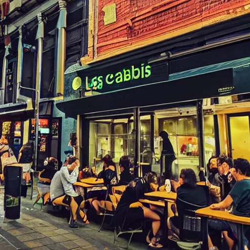 Image similar to legal cannabis is served in a busy australian cafe cbd street photography