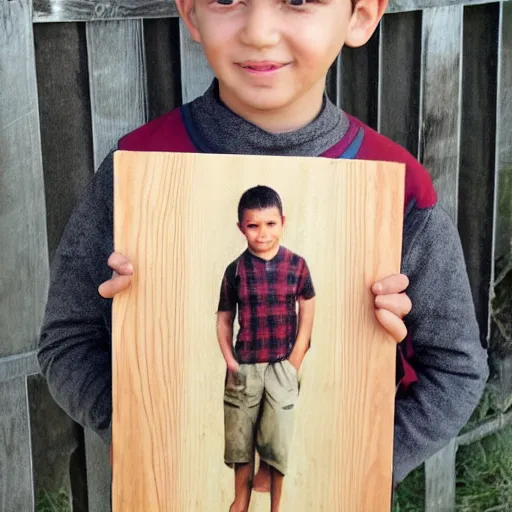 Image similar to photo of a boy made of wood