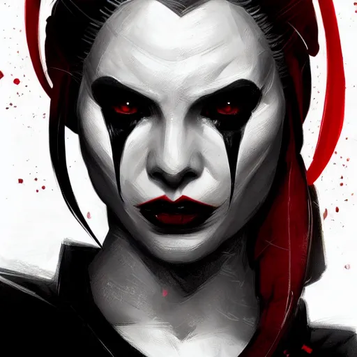 Prompt: portrait of a Darth Talon by Greg Rutkowski, she is about 20 years old, wearing black sith uniform, Star Wars Expanded Universe, highly detailed portrait, digital painting, artstation, concept art, smooth, sharp foccus ilustration, Artstation HQ