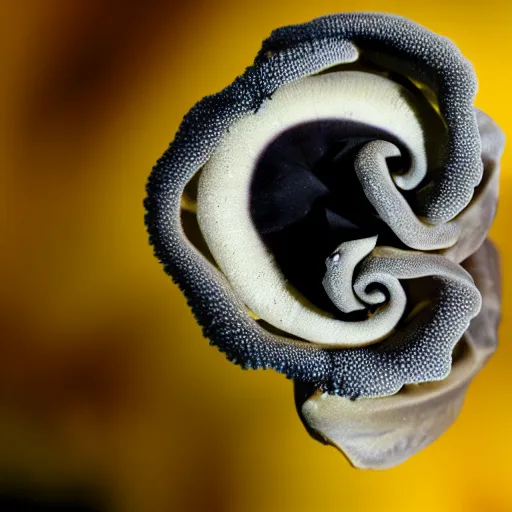 Prompt: award - winning macro of a beautiful black rose made of nudibranch