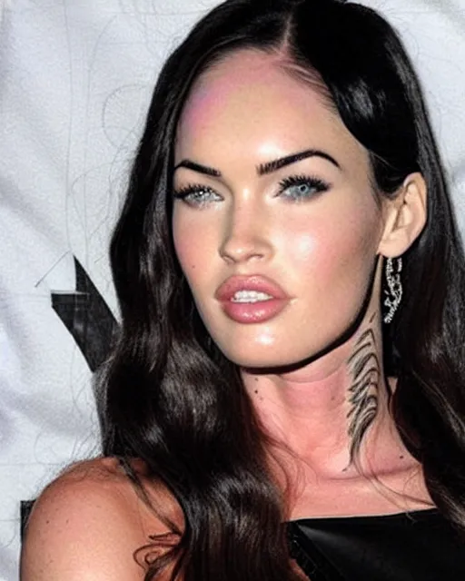 Prompt: megan fox made out of mayonnaise, human face made out of mayonnaise, megan fox wearing white body paint, professional food photography