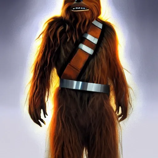 Image similar to chewbacca in a medical gown in an underground laboratory, vivid color, highly detailed, digital painting, artstation, concept art, matte, sharp focus, impressionnisme, art by edward robert hughes